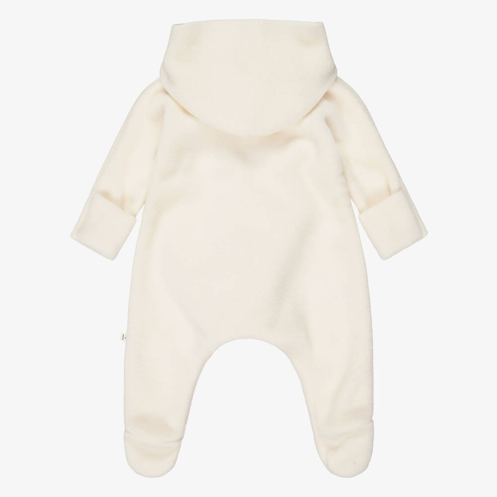 1 + in the family-Ivory Polar Fleece Pramsuit | Childrensalon