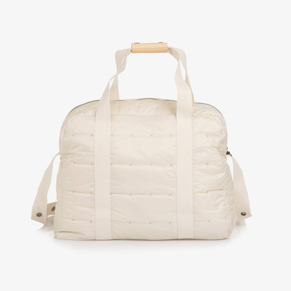 1 + in the family-Ivory Quilted Changing Bag with Sherpa Pocket (44cm) | Childrensalon