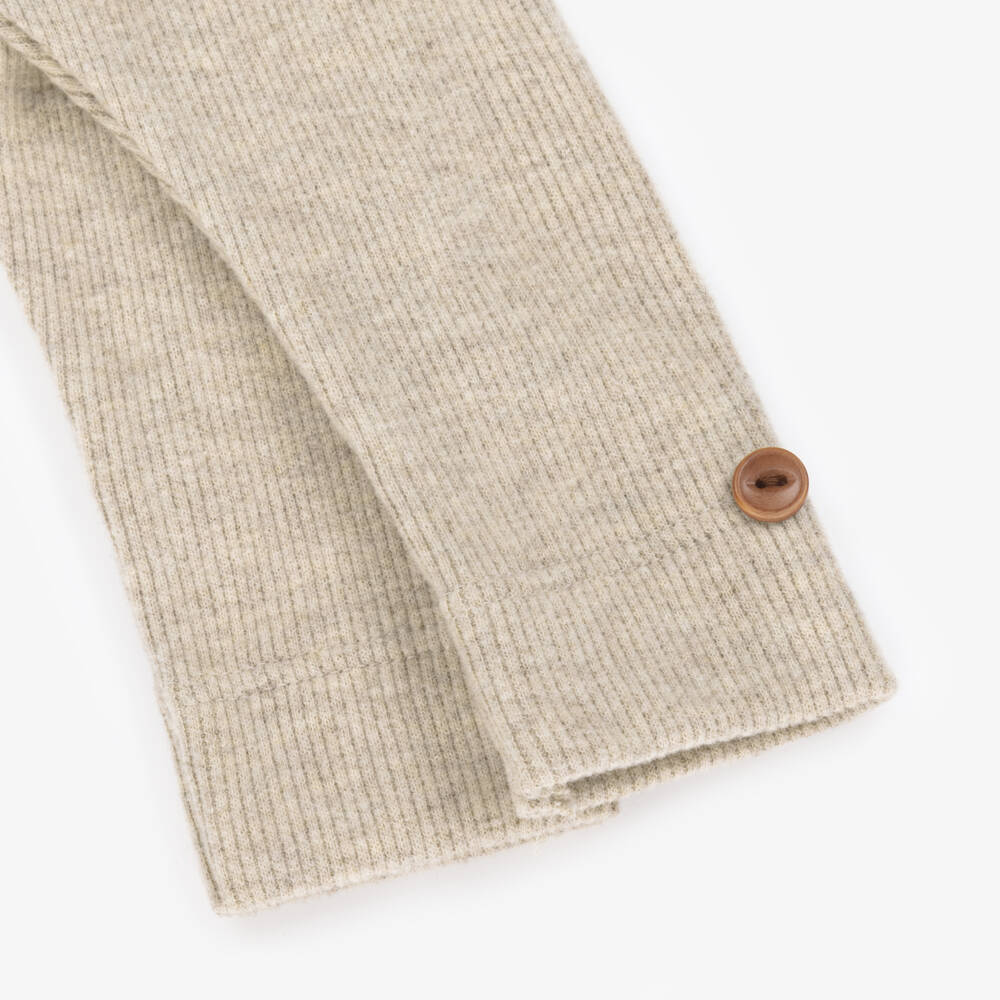1 + in the family-Light Beige Ribbed Jersey Leggings | Childrensalon
