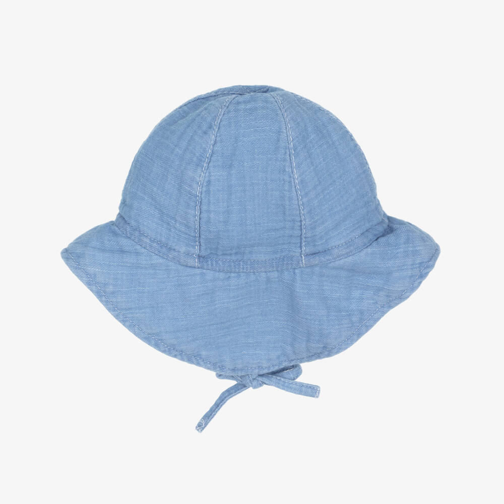 1 + in the family-Light Blue Cotton Chambray Sun Hat | Childrensalon