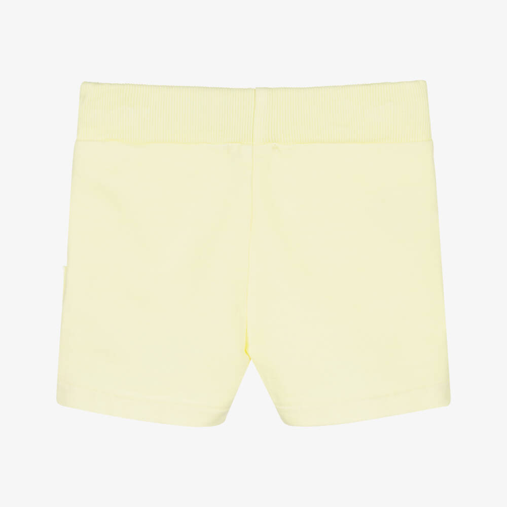 1 + in the family-Pale Yellow Cotton Jersey Shorts | Childrensalon
