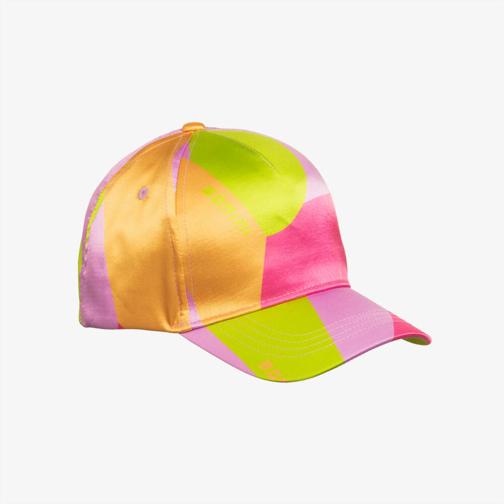 A Dee-Girl Pink Colourblock Satin Cap | Childrensalon