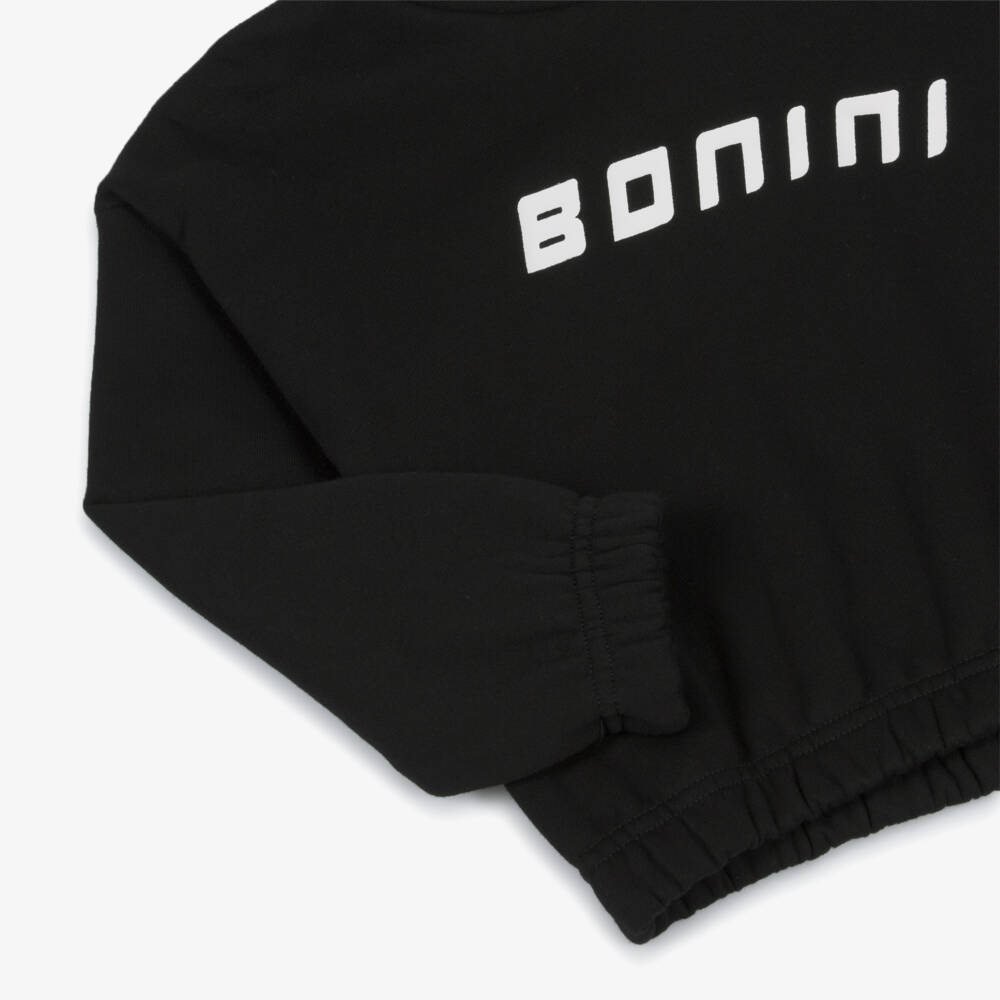 A Dee-Girls Black Cotton Boxy Fit Hoodie | Childrensalon