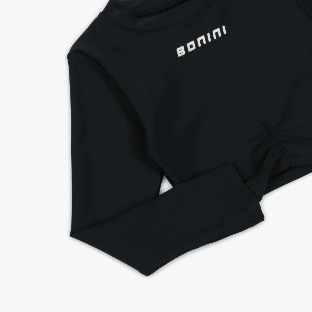 A Dee-Girls Black Long Sleeve Crop Top | Childrensalon