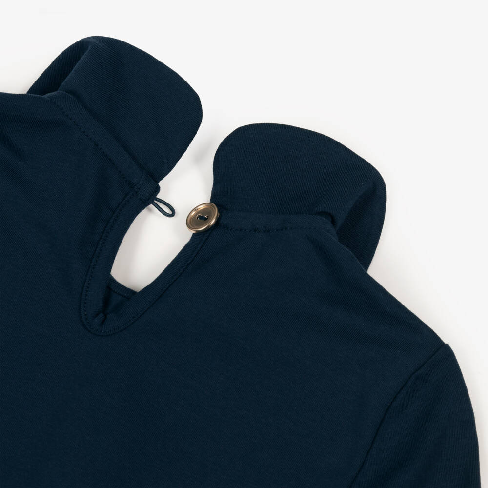 A Dee-طقم تنورة جيرسي بنقشة حلزونية لون أزرق للبنات | Childrensalon