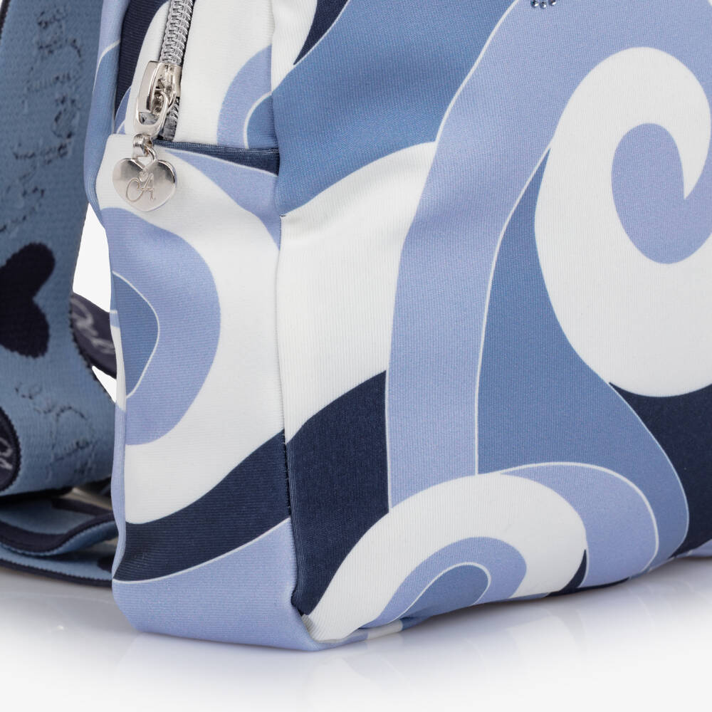 A Dee-Girls Blue Swirl Print Backpack (23cm) | Childrensalon