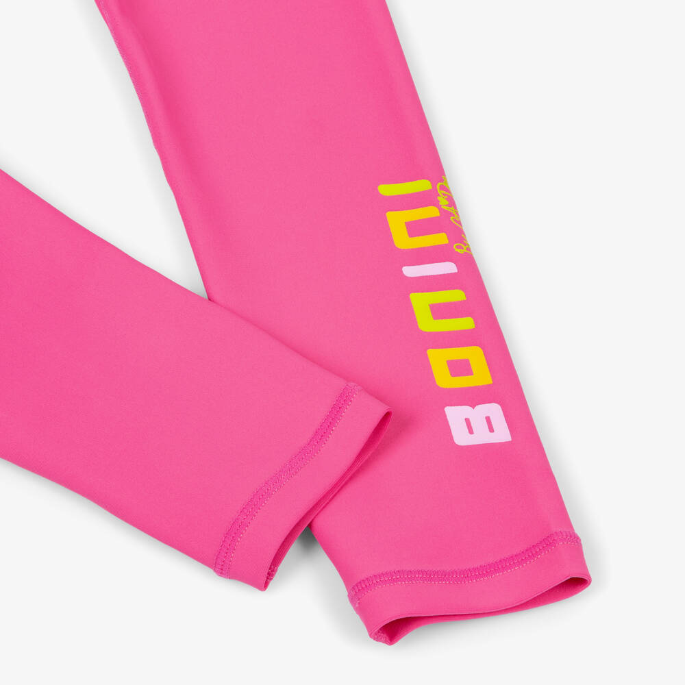 A Dee-Girls Bright Pink Leggings with Branded Waistband | Childrensalon
