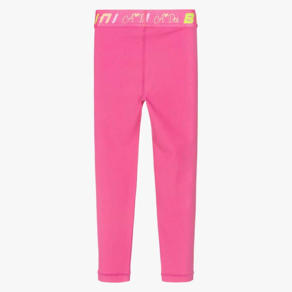 A Dee-Girls Bright Pink Leggings with Branded Waistband | Childrensalon