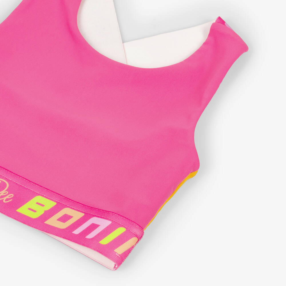 A Dee-Girls Bright Pink Sporty Cropped Top | Childrensalon
