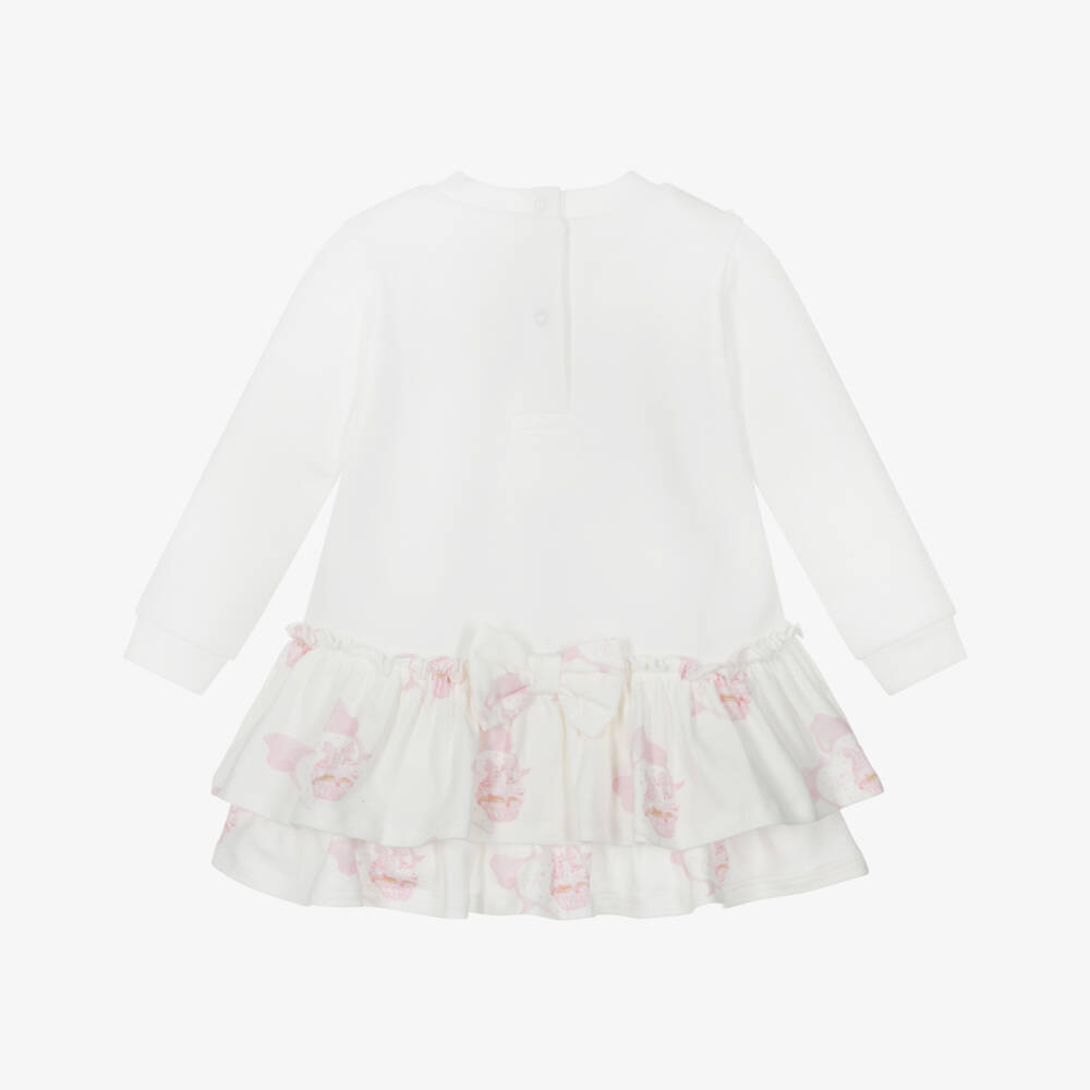 A Dee-Girls Ivory & Pink Cupcake Print Dress | Childrensalon