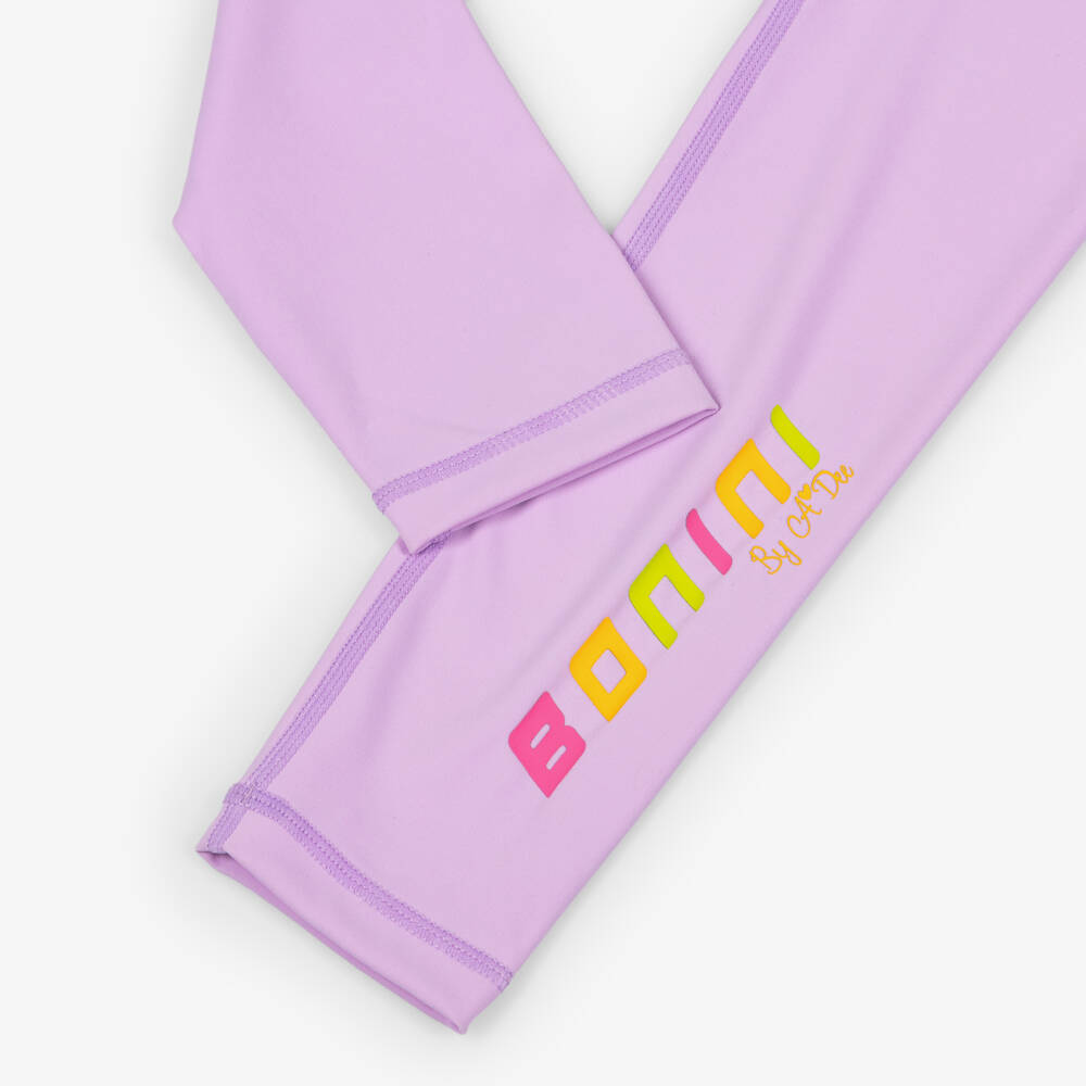 A Dee-Girls Lilac Purple Leggings with Branded Waistband | Childrensalon