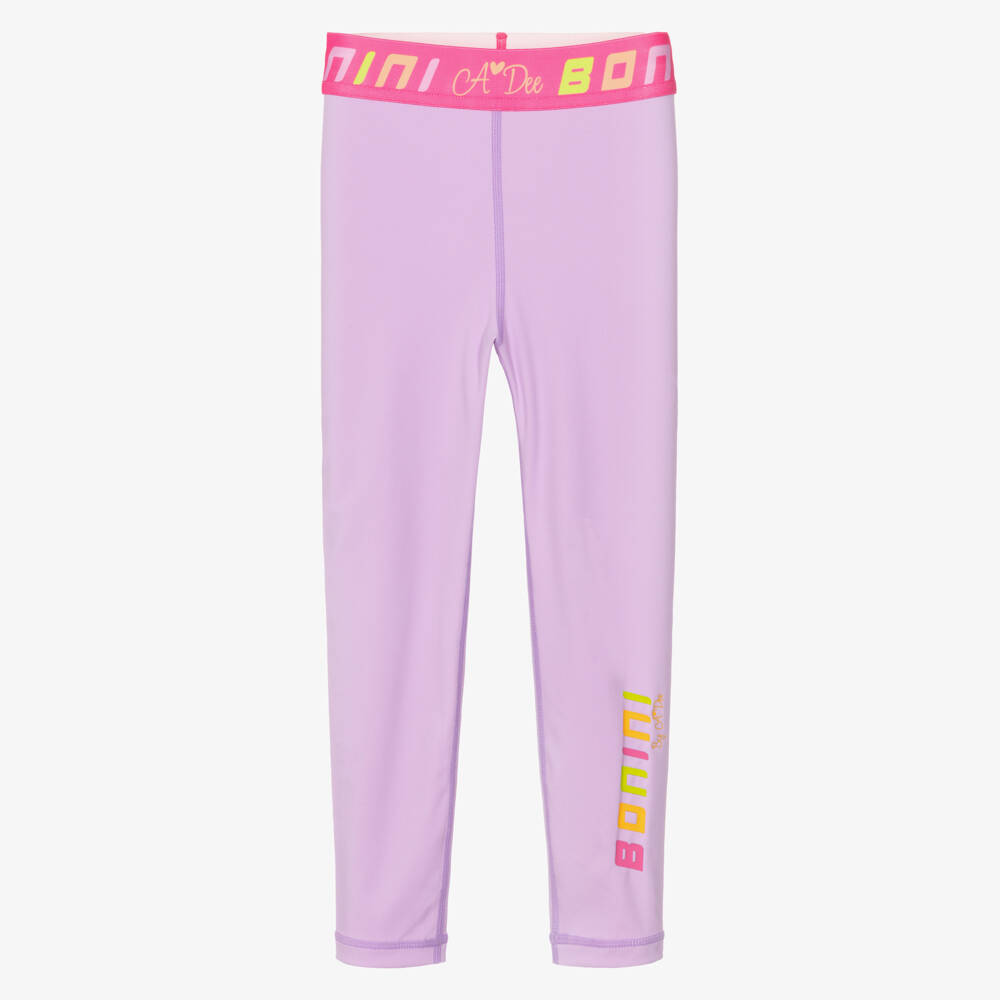 A Dee-Girls Lilac Purple Leggings with Branded Waistband | Childrensalon