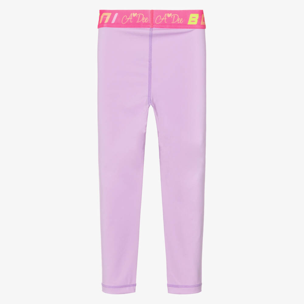 A Dee-Girls Lilac Purple Leggings with Branded Waistband | Childrensalon