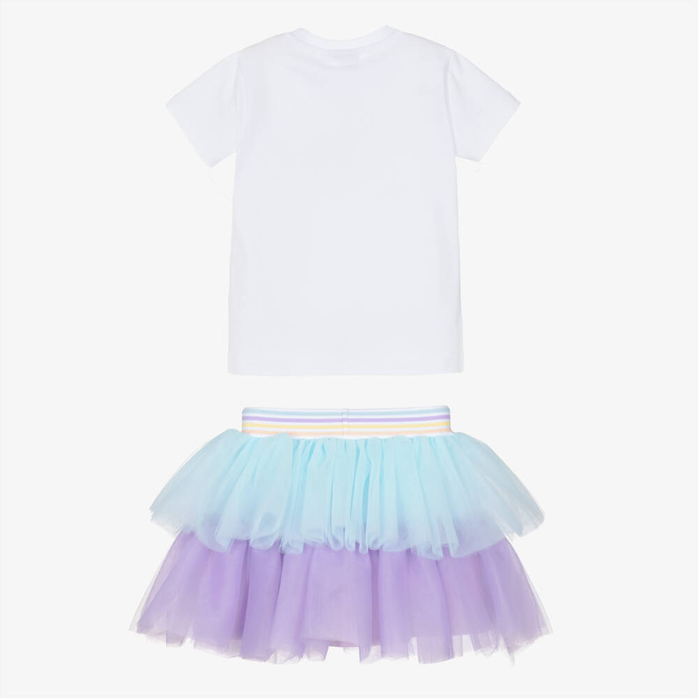 A Dee-Girls Lilac Purple & Pale Blue Tulle Skirt Set | Childrensalon