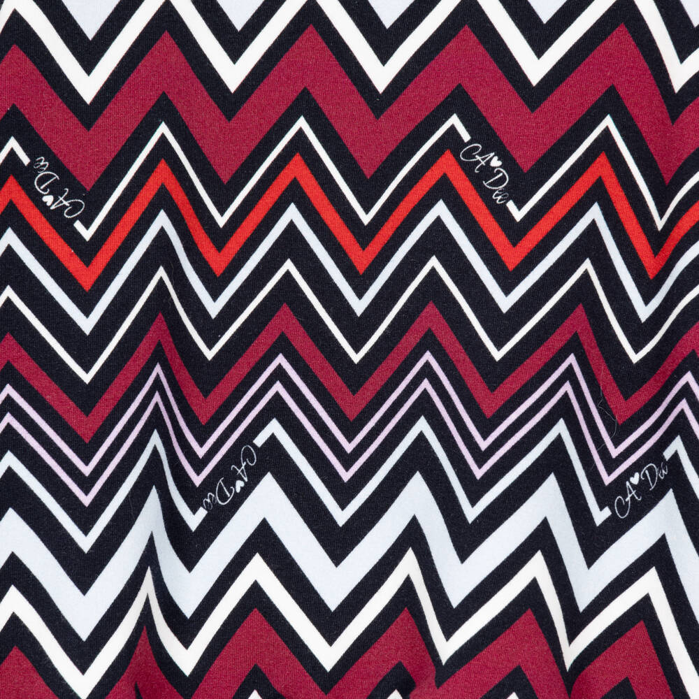 A Dee-Girls Navy Blue & Burgundy Zigzag Jersey Tracksuit | Childrensalon