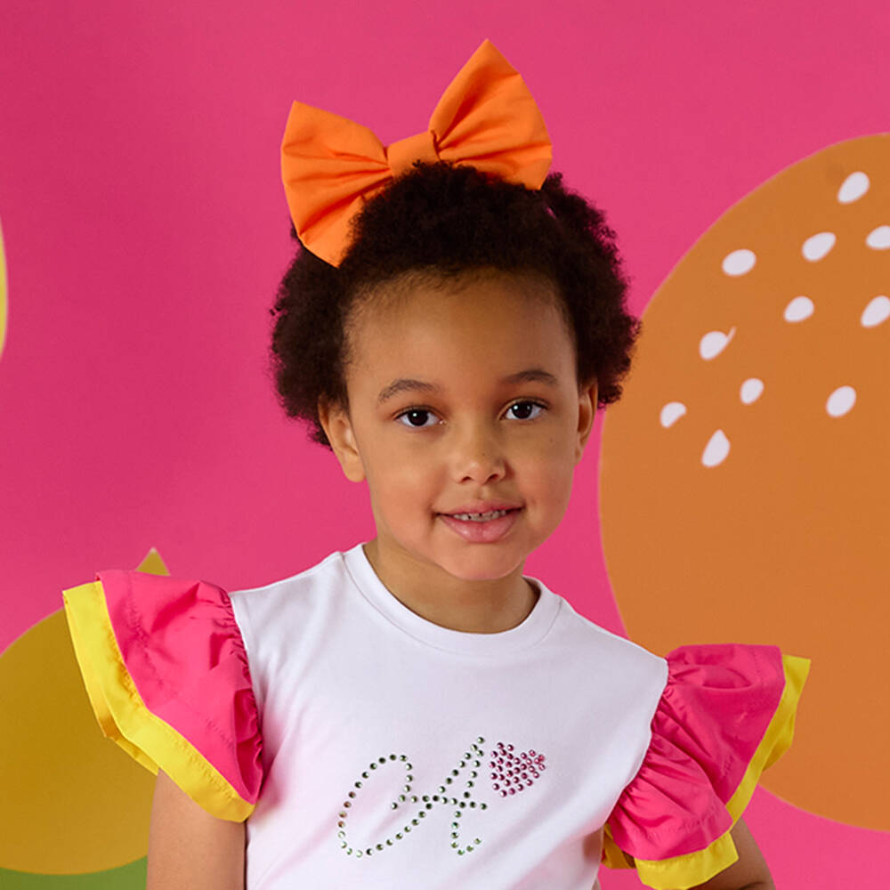 A Dee-Girls Orange Bow Hairband | Childrensalon