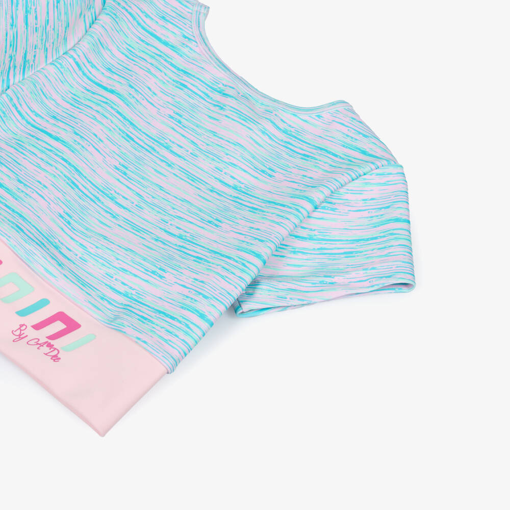 A Dee-Топ укороченный голубой и розовый для девочек | Childrensalon