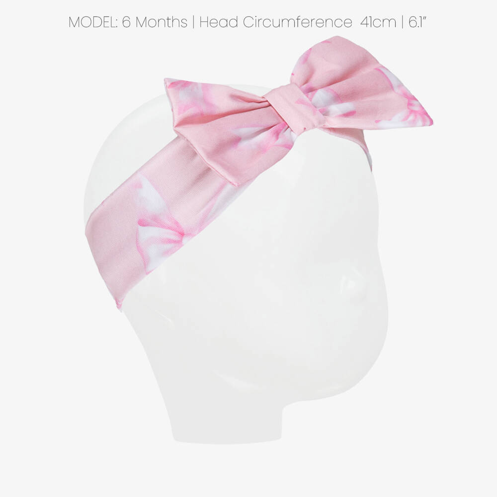 A Dee-Girls Pale Pink Bow Print Headband | Childrensalon
