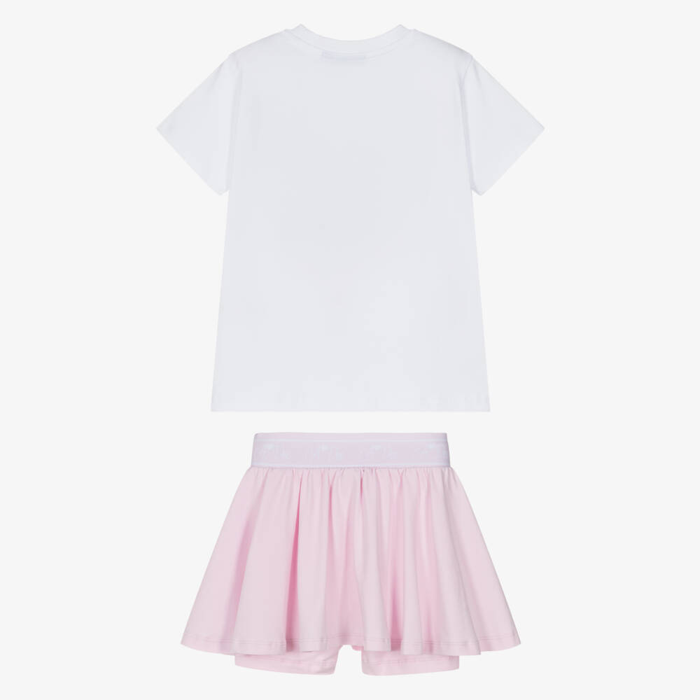 A Dee-طقم سكورت قطن لون زهري فاتح للبنات | Childrensalon