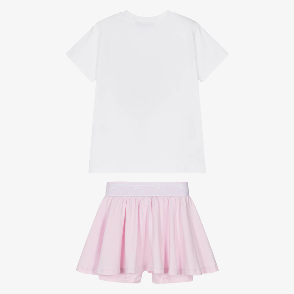 A Dee-طقم سكورت قطن لون زهري فاتح للبنات | Childrensalon