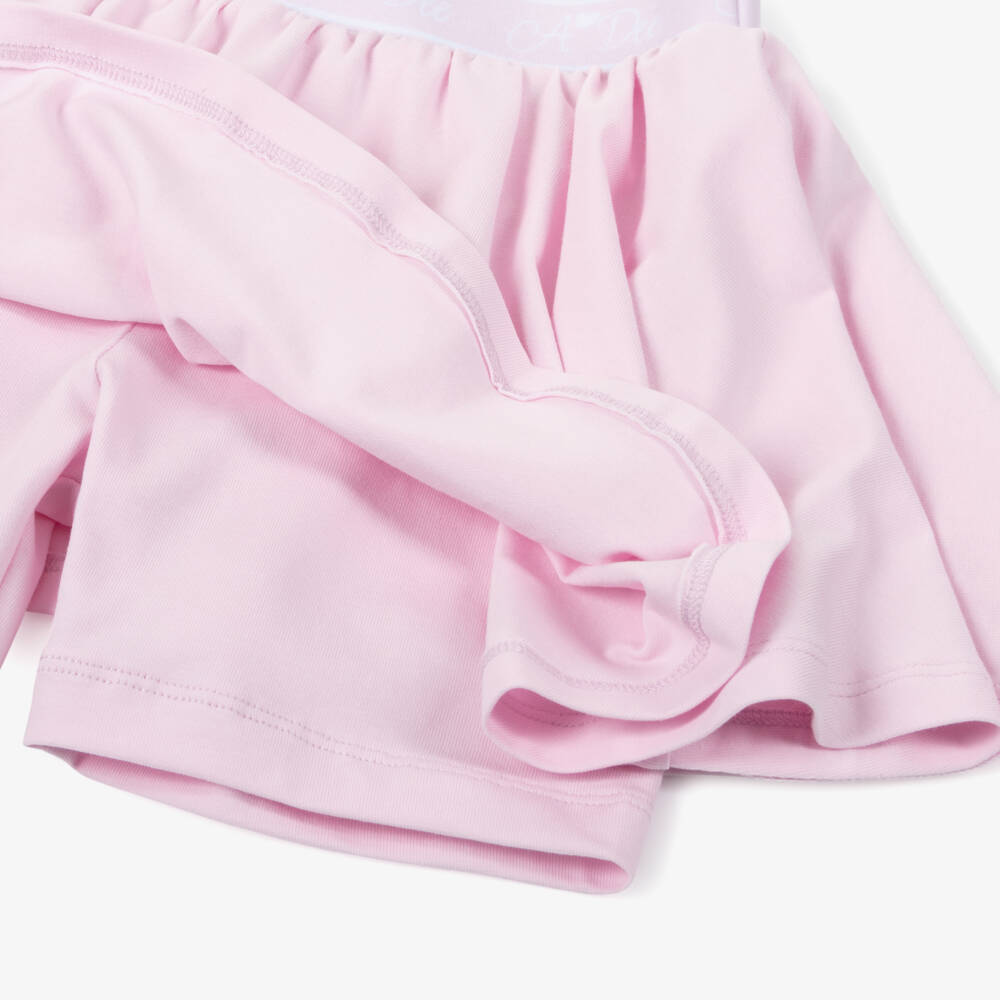 A Dee-طقم سكورت قطن لون زهري فاتح للبنات | Childrensalon