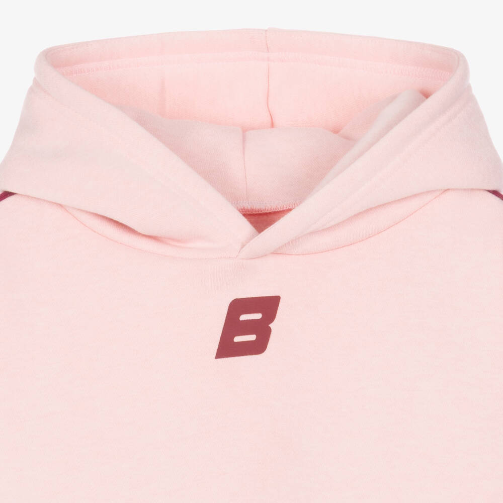 A Dee-Girls Pale Pink & Red Logo Hoodie | Childrensalon