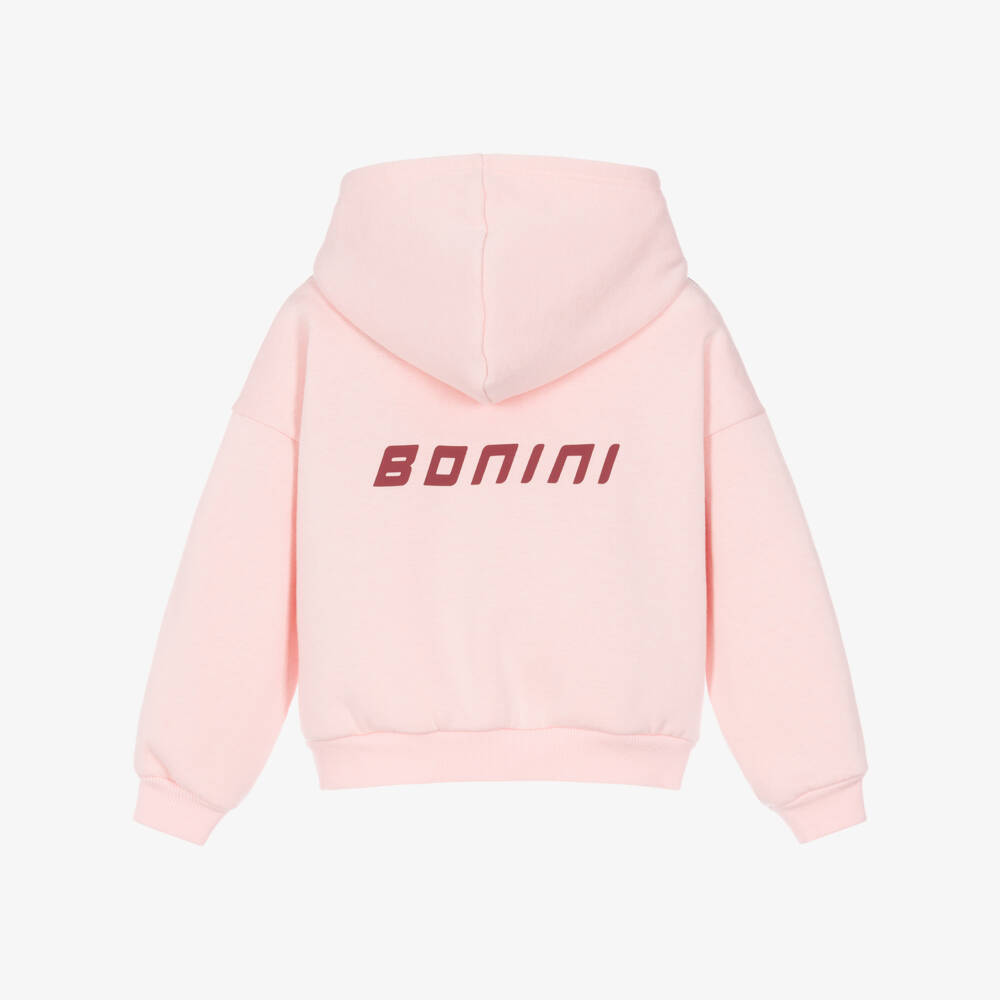 A Dee-Girls Pale Pink & Red Logo Hoodie | Childrensalon