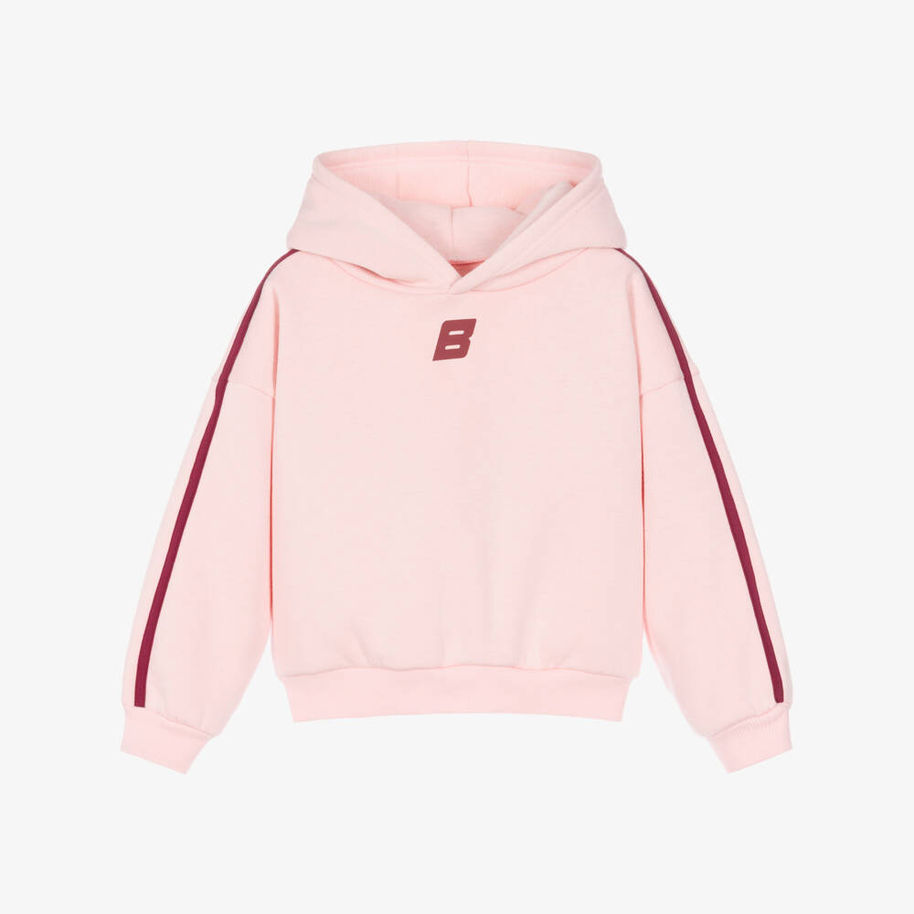 A Dee-Girls Pale Pink & Red Logo Hoodie | Childrensalon
