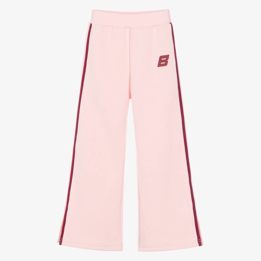 A Dee-Girls Pale Pink & Red Logo Wide Leg Joggers | Childrensalon