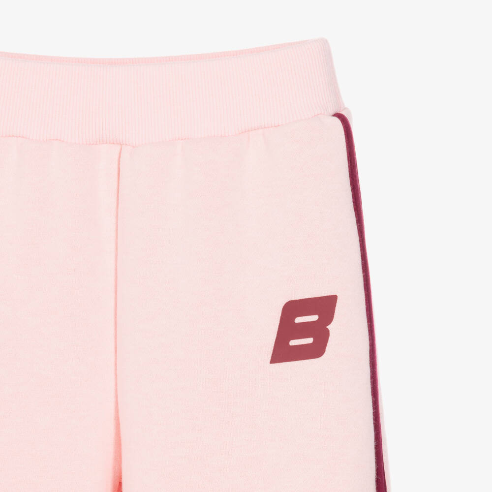 A Dee-Girls Pale Pink & Red Logo Wide Leg Joggers | Childrensalon