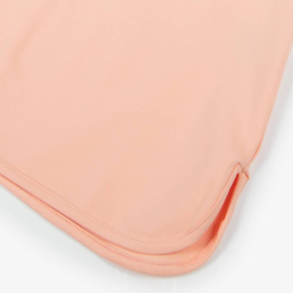 A Dee-Girls Peach Pink Cotton T-Shirt Dress with Sequin Logo | Childrensalon