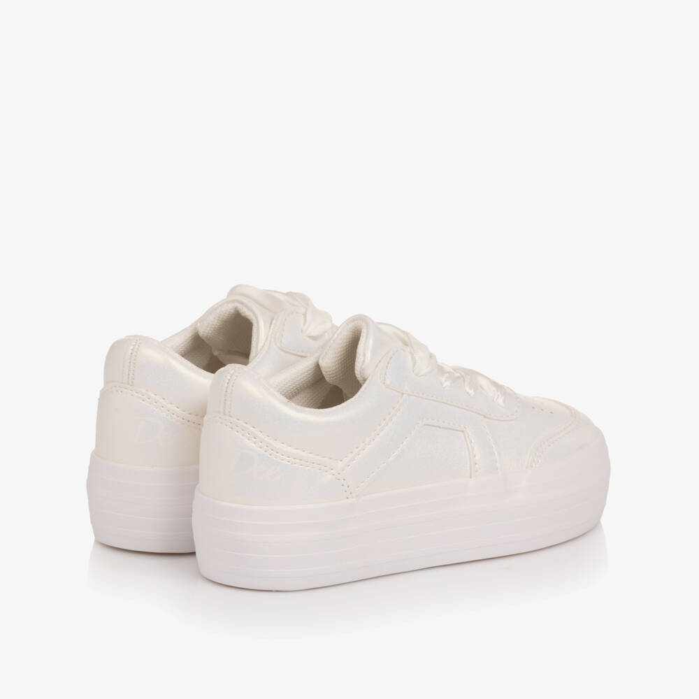 A Dee-Girls Pearlescent White Chunky Lace-Up Trainers | Childrensalon
