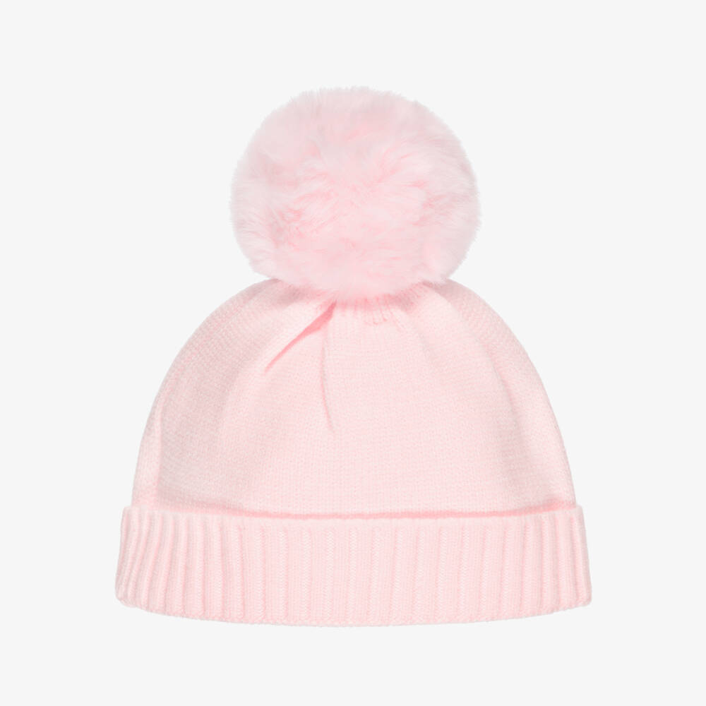 A Dee-Girls Pink Bobble Hat with Sparkles | Childrensalon