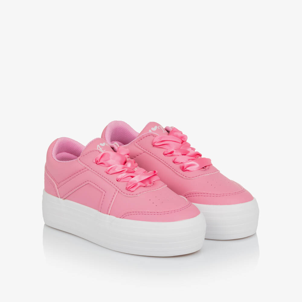 A Dee-Girls Pink Chunky Lace-Up Trainers | Childrensalon