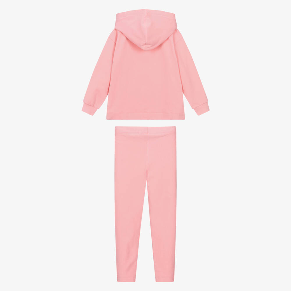 A Dee-Girls Pink Cotton Jersey Hoodie & Leggings Set | Childrensalon