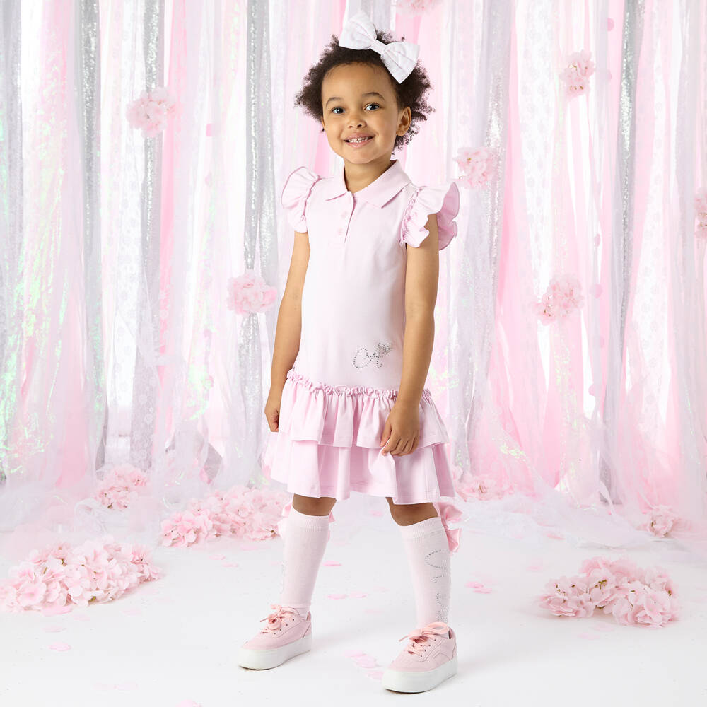 A Dee-Girls Pink Faux Leather Lace-Up Trainers | Childrensalon