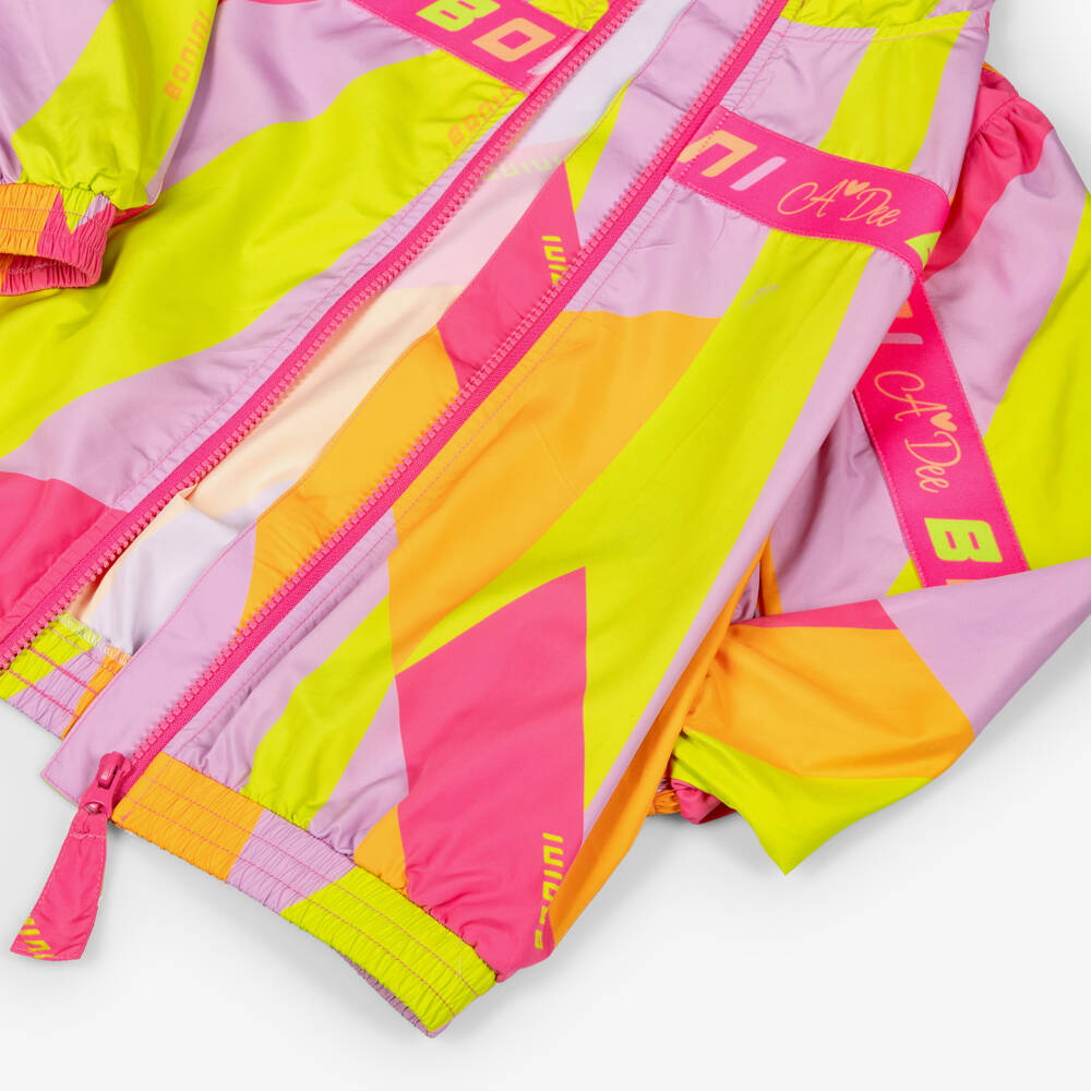 A Dee-Girls Pink & Geometric Activewear Windbreaker Jacket | Childrensalon