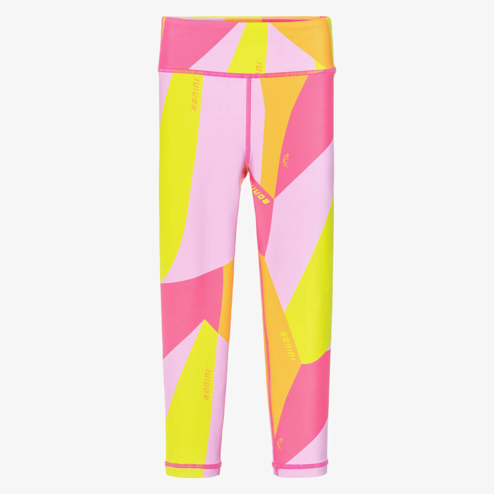 A Dee-Girls Pink & Geometric Colourblock Leggings | Childrensalon