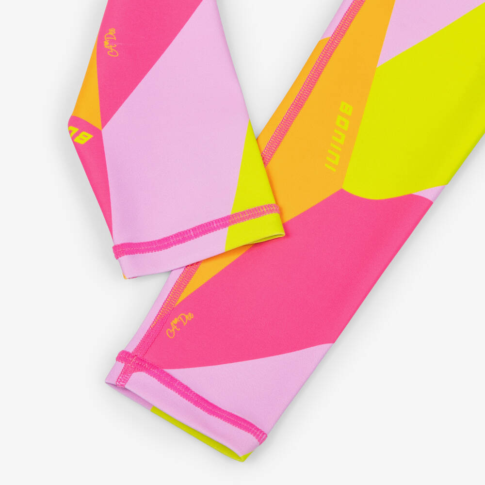 A Dee-Girls Pink & Geometric Colourblock Leggings | Childrensalon