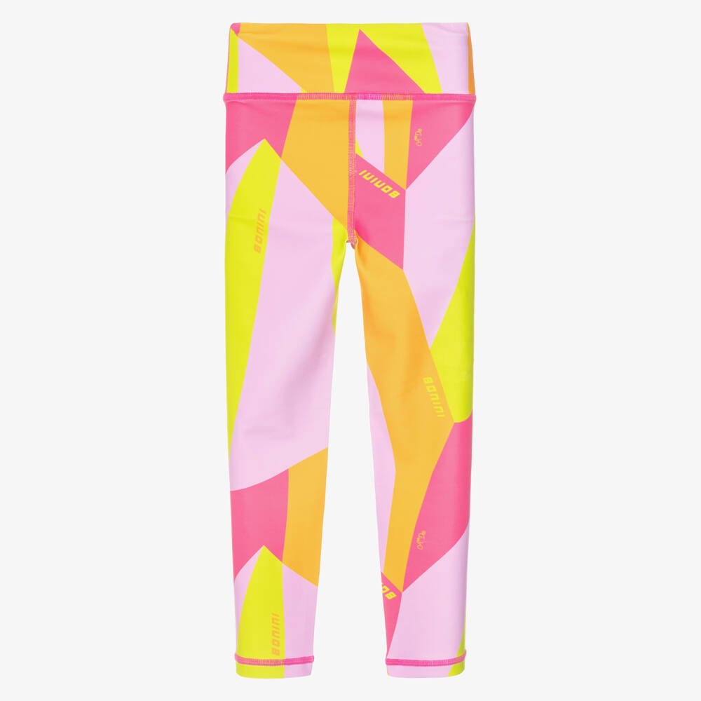 A Dee-Girls Pink & Geometric Colourblock Leggings | Childrensalon