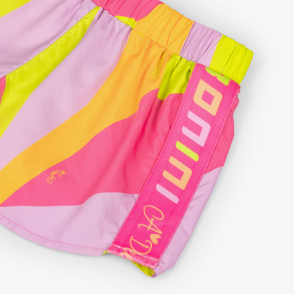 A Dee-Girls Pink & Geometric Colourblock Shorts | Childrensalon