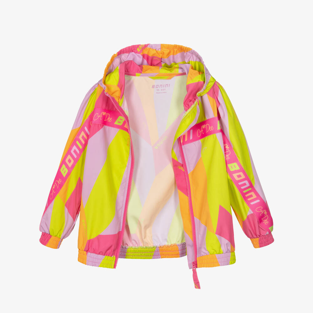 A Dee-Girls Pink & Geometric Colourblock Windbreaker Jacket | Childrensalon