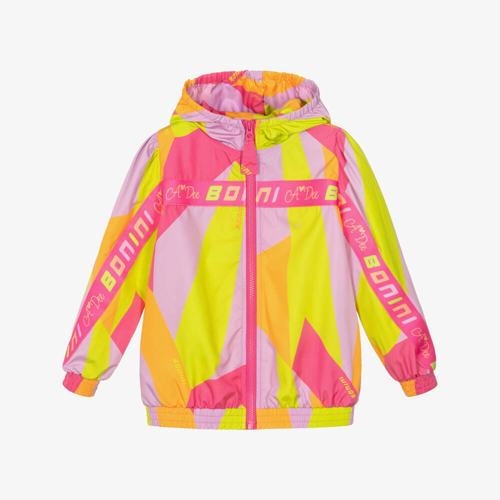 A Dee-Girls Pink & Geometric Colourblock Windbreaker Jacket | Childrensalon