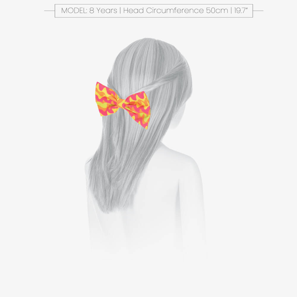 A Dee-Girls Pink & Orange Wavy Stripe Hair Clip | Childrensalon