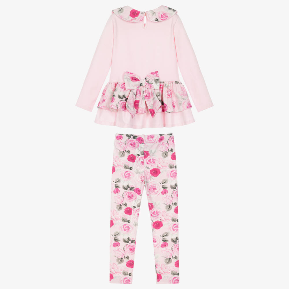 A Dee-Girls Pink Rose Leggings & Tunic Set | Childrensalon