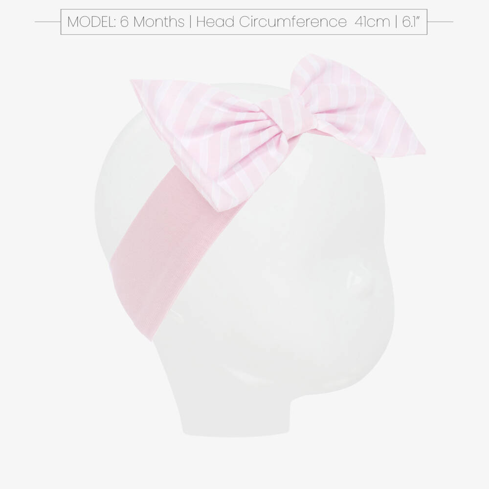 A Dee-Girls Pink Striped Bow Headband | Childrensalon
