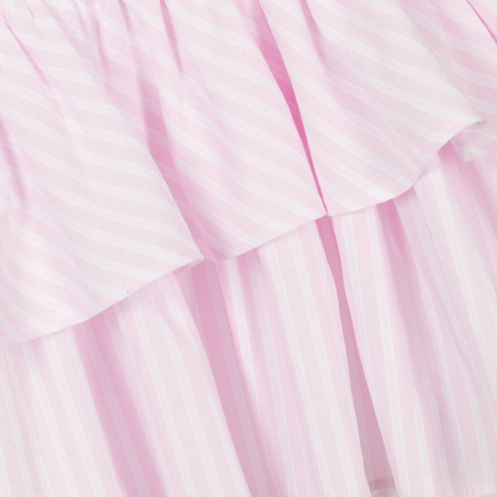 A Dee-Girls Pink Striped Cotton Dress | Childrensalon