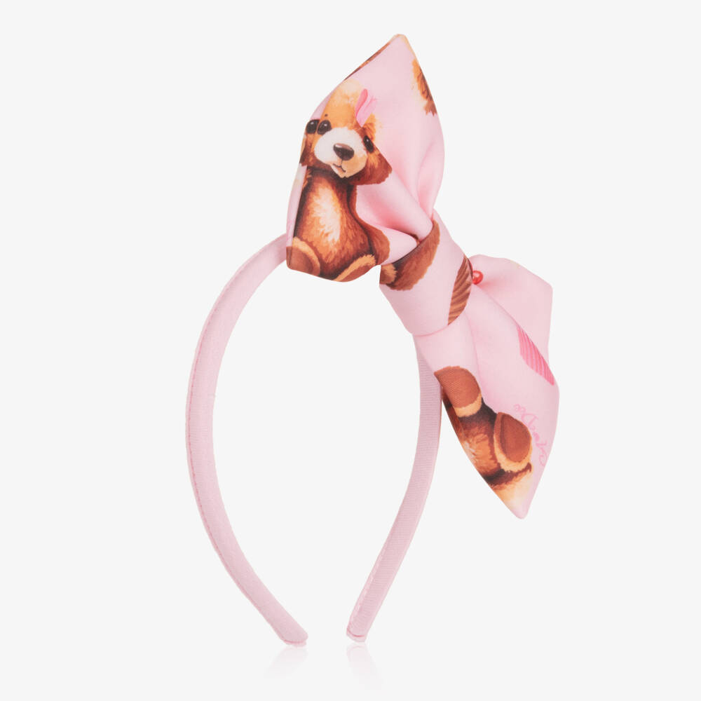 A Dee-Girls Pink Teddy Bear Print Hairband | Childrensalon