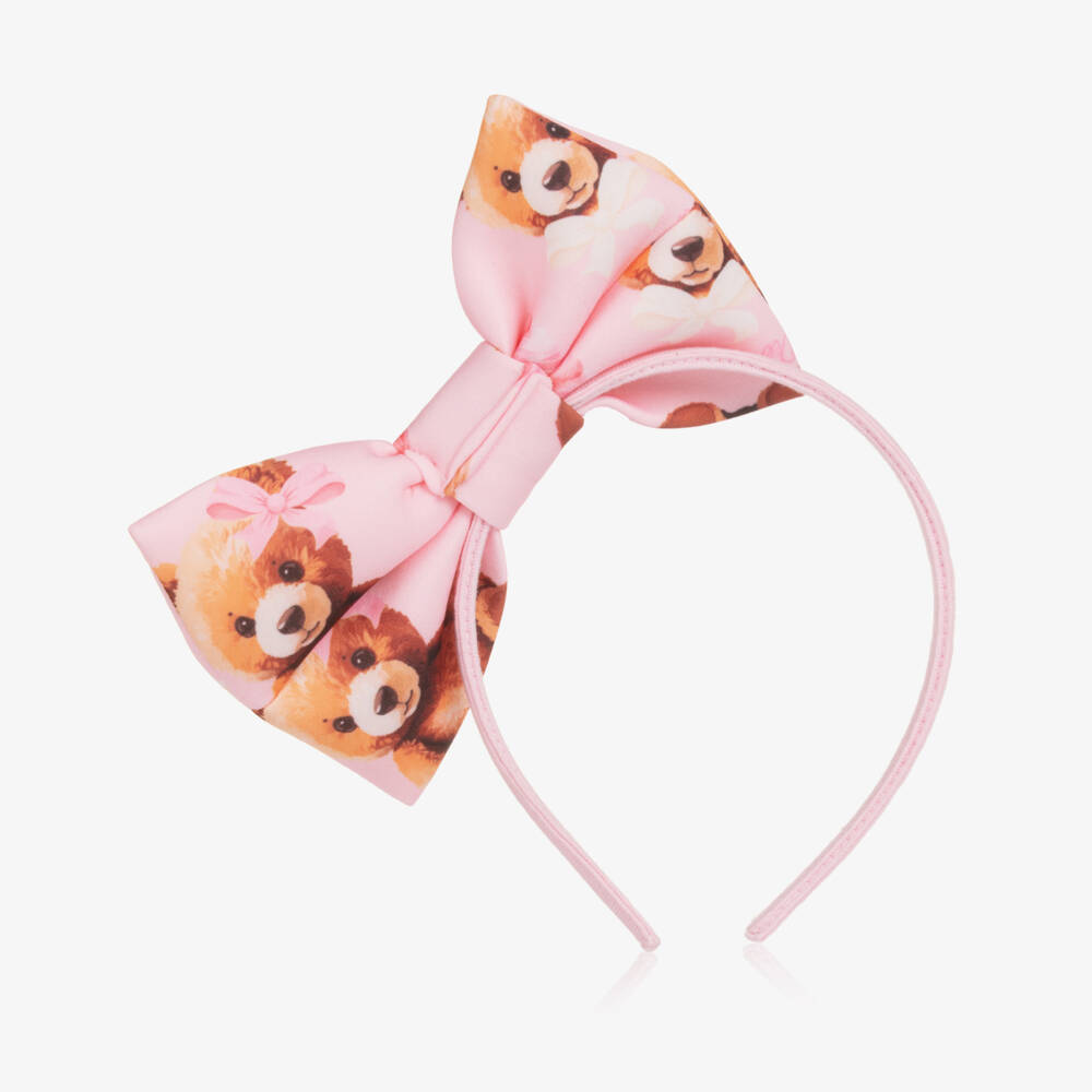A Dee-Girls Pink Teddy Bear Print Hairband | Childrensalon