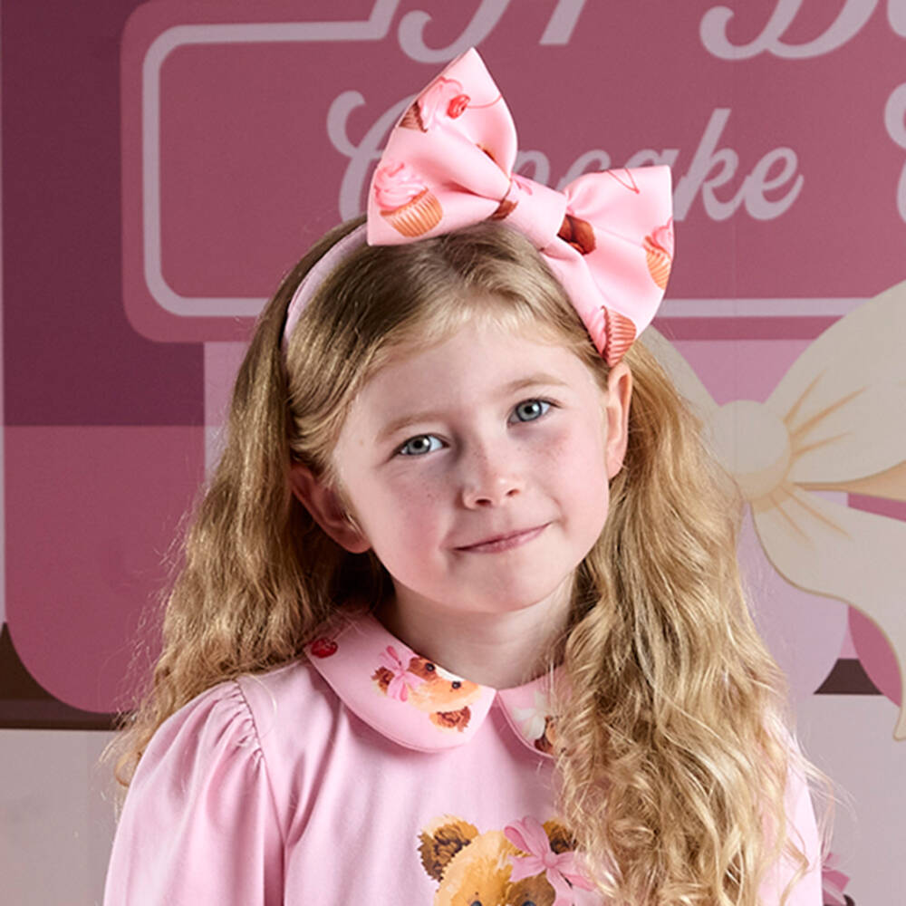 A Dee-Girls Pink Teddy Bear Print Hairband | Childrensalon